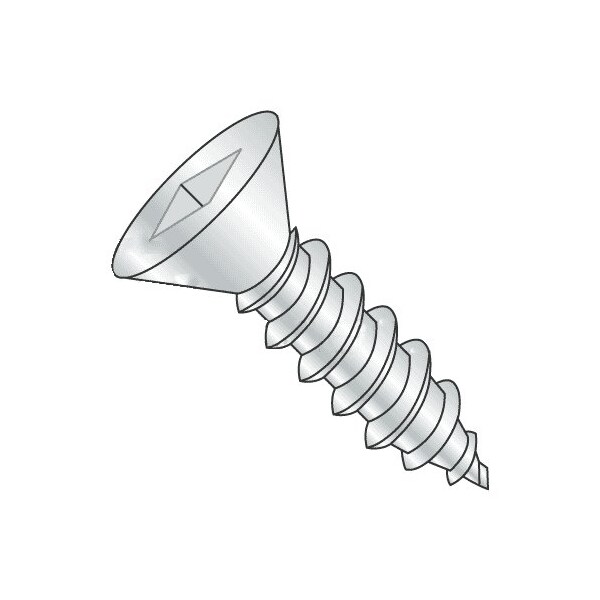 Newport Fasteners Sheet Metal Screw, #6-20 x 3/4 in, Zinc Plated Steel Flat Head Square Drive, 100 PK 726555-100 - main